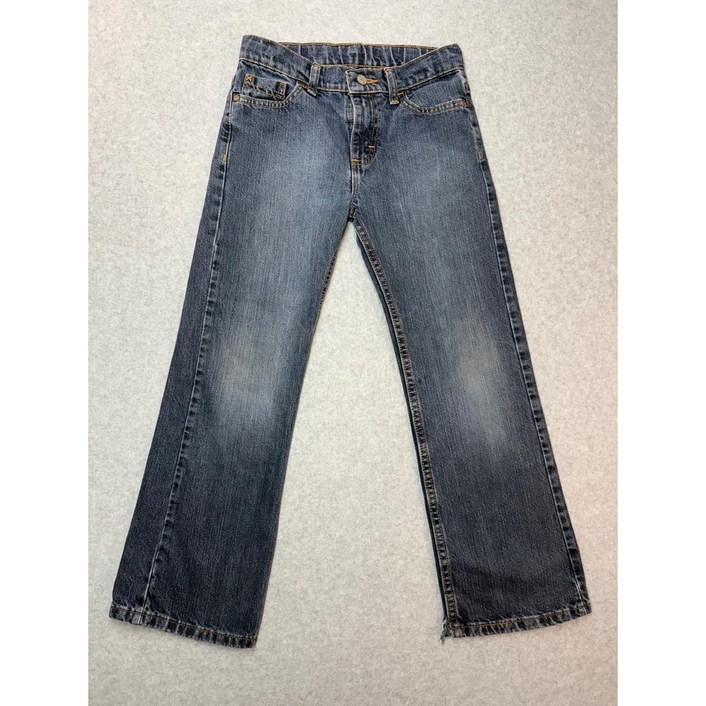 Wrangler Jeans Boys 10R Blue Bootcut Distressed Hem Cut Leg 5Pocket Denim Casual